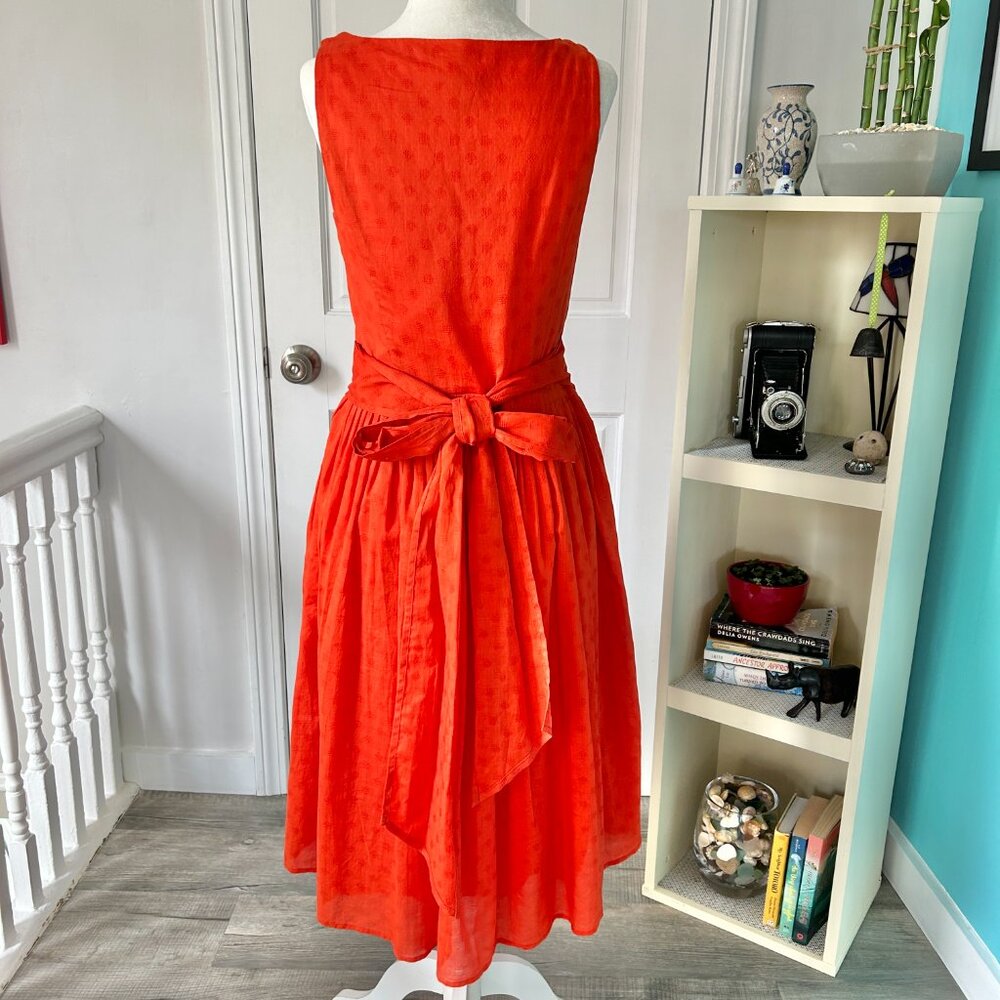 J. Crew Cecilia Midi Eyelet Dress with POCKETS in Red Poppy (size 2) - Picture 6 of 12